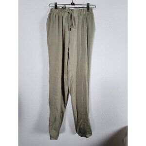 New Look Womens Olive Green Elastic Waist Drawstring Casual Pants Size Small New